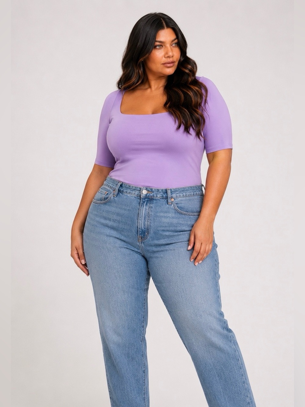 TORRID Lavender Smoothing Square Neck Top